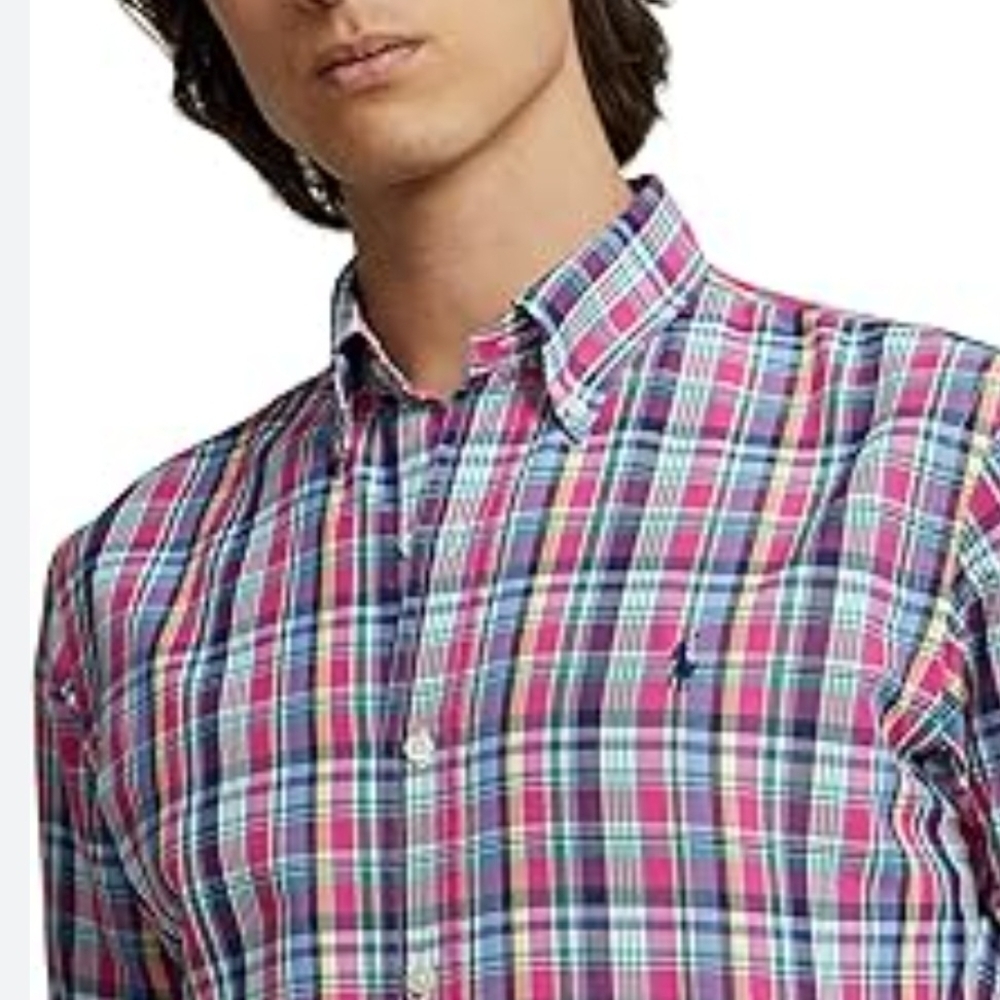 Ralph Lauren Classic Fit Men's Multicolor Plaid Shirt Size Medium